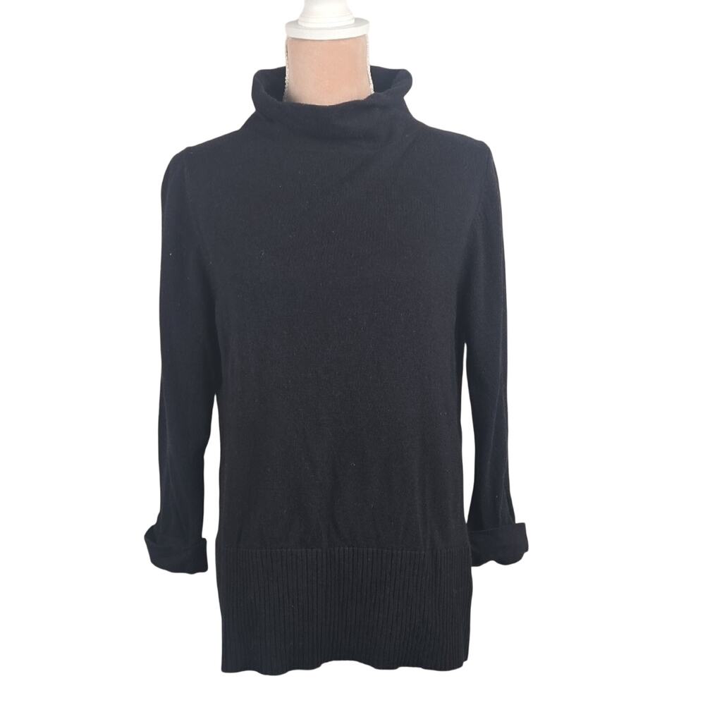 Boden Pamela Jumper Sweater Black Cotton Cashmere Size 14